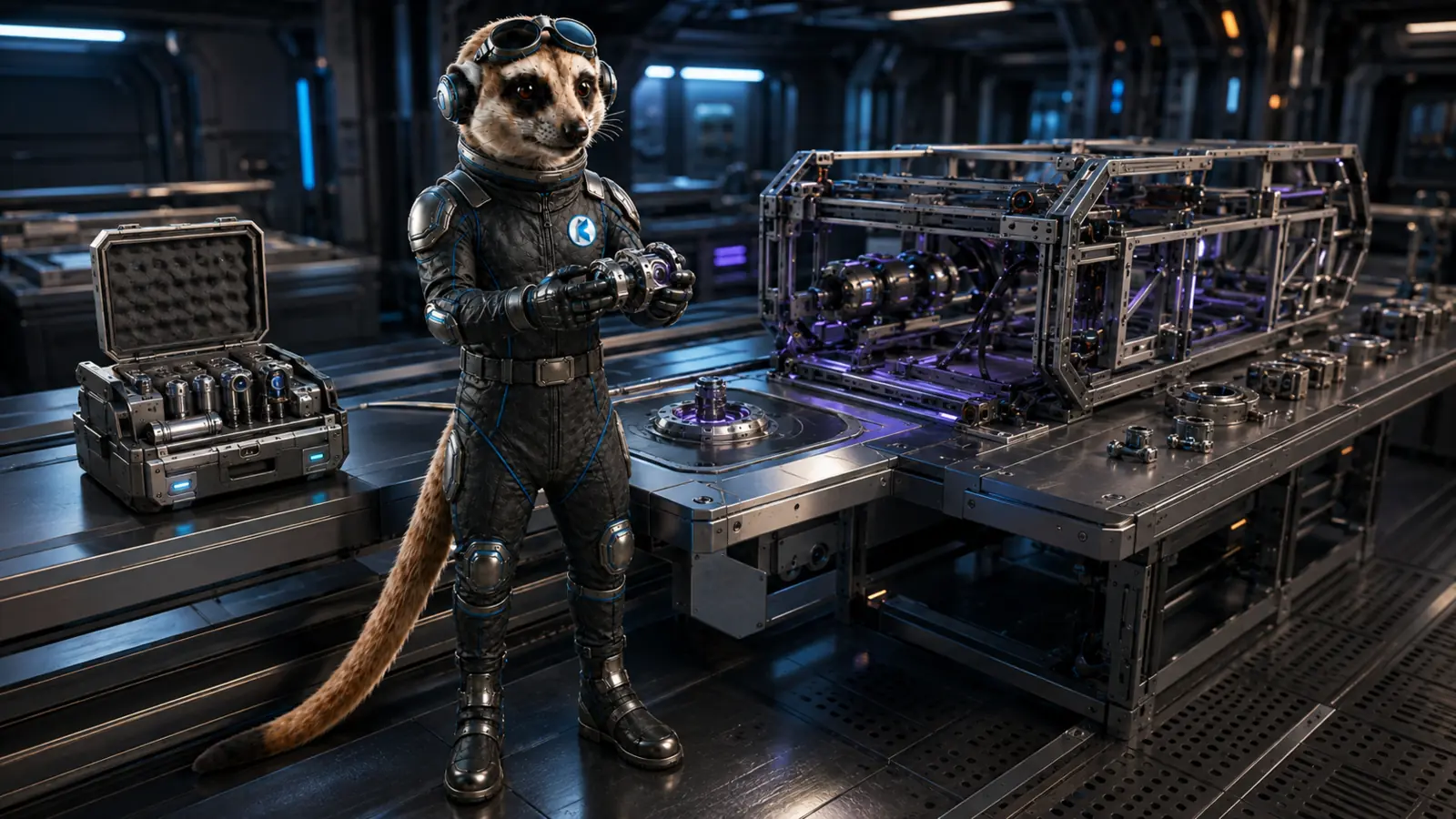 The meerkat working with extension tools at distinct levels of maturity.