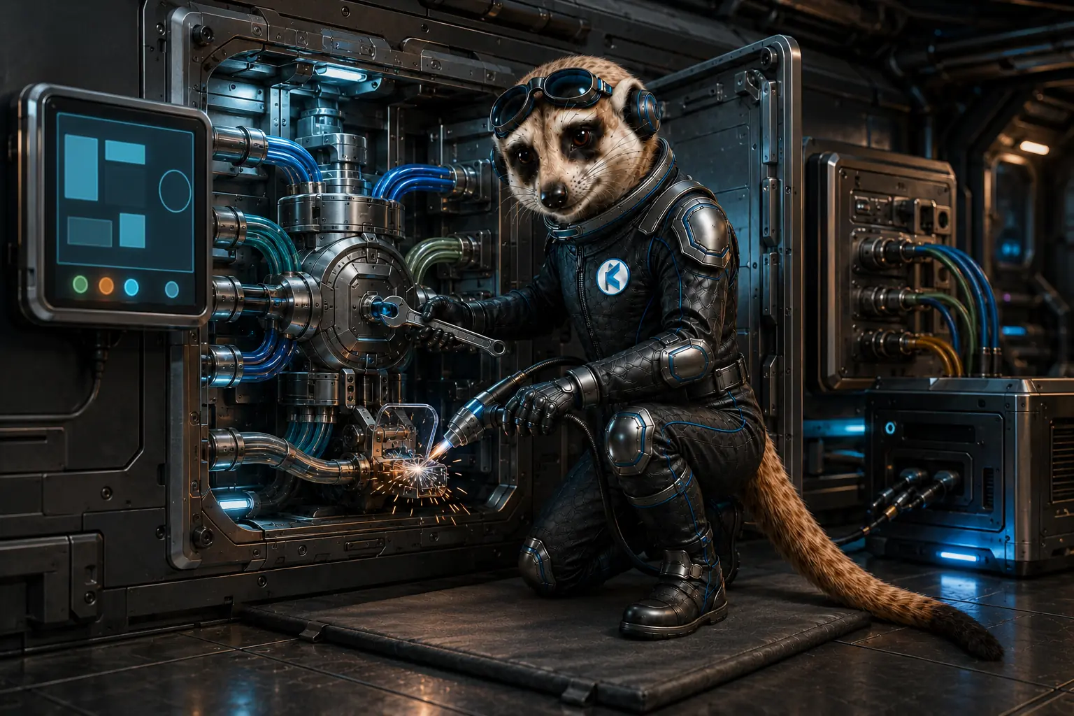 The meerkat connecting one guarded service core to human controls and machine interfaces.
