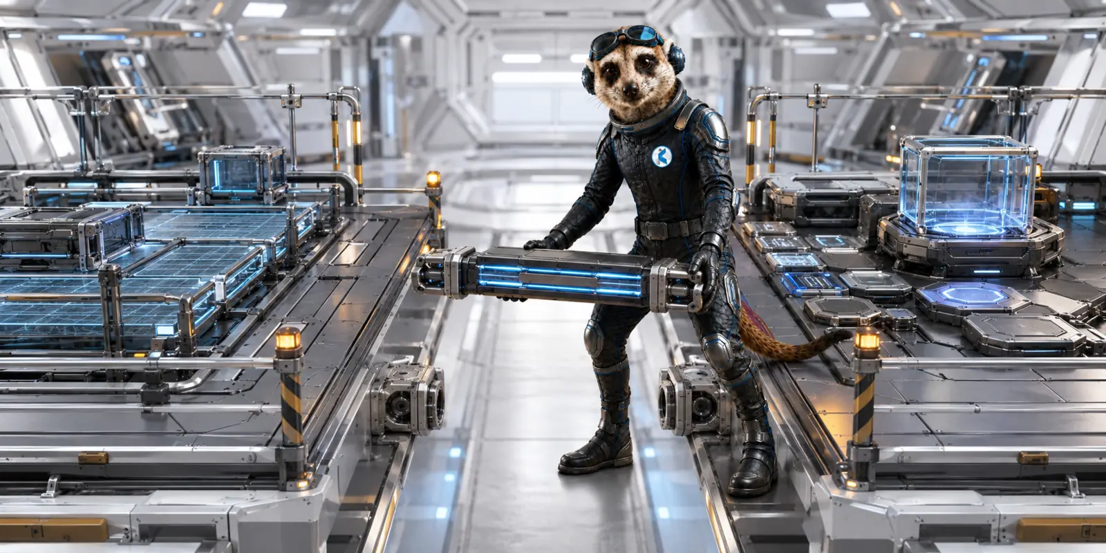 The meerkat carrying the bridge component needed to connect two stable authoring decks.